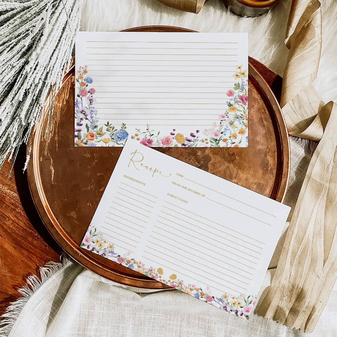 Colorful Boho Wildflower Garden Bridal Recipe Card | Zazzle | Zazzle