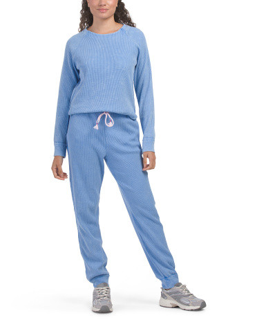 2pc Waffle Long Sleeve Top With Joggers Set | TJ Maxx
