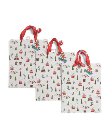 Set Of 3 Ski Slopes Large Gift Bags | TJ Maxx