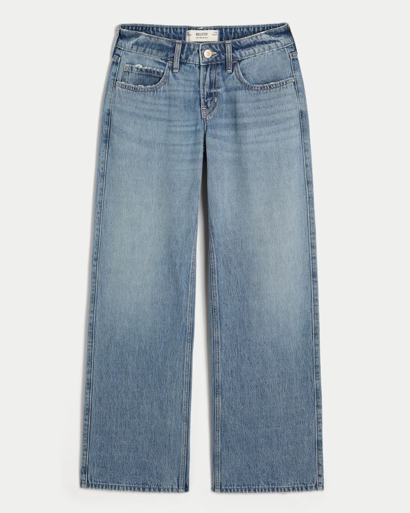 Low-Rise Medium Wash Baggy Jeans | Hollister (US)