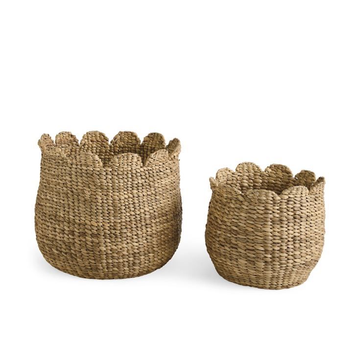 Susie Woven Scalloped Baskets, Set of Two | Grandin Road | Grandin Road
