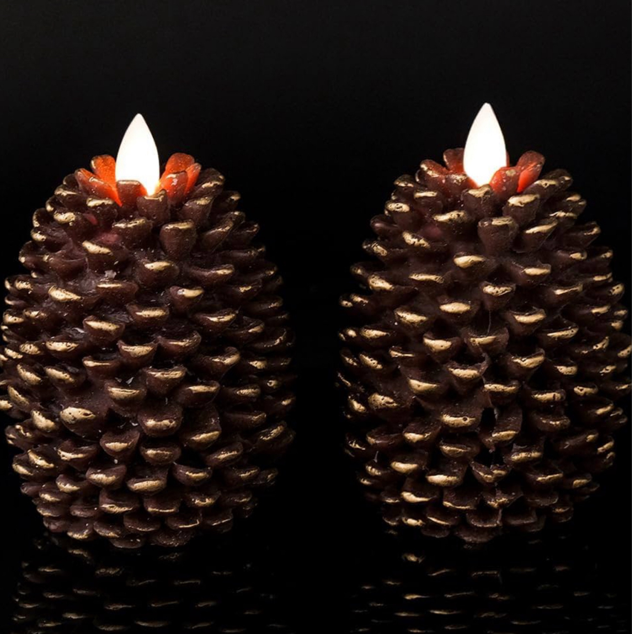 Wondise Flameless Candles with Timer, Battery Operated Flickering Wick Real Wax Pine Cone Candles for Holiday Indoor Decoration, Set of 2, Brown(D3.5 x H4.7 Inch)

#LTKSeasonal #LTKHoliday #LTKHome