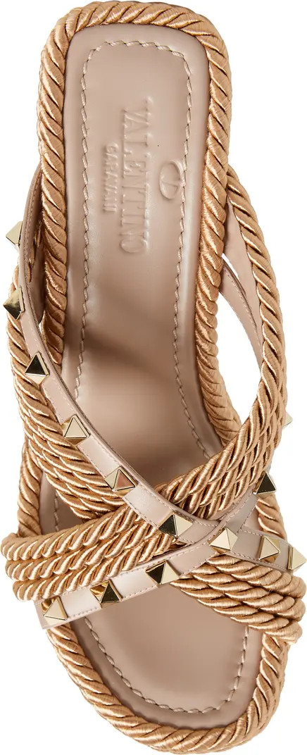 Valentino Rockstud Torchon Espadrille Wedge Sandal (Women) | Nordstrom