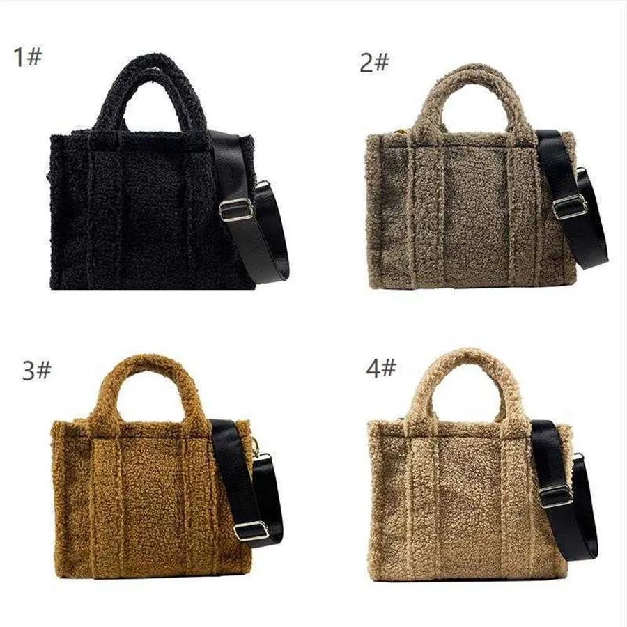 2022 New Designer bag Winter Portable Custom Design Teddy Plush Sherpa Large Tote Bags Girls Ladi... | DHGate