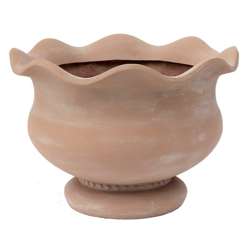 Willow Crossley Pie Crust Edge Polystone Pot, Medium | At Home