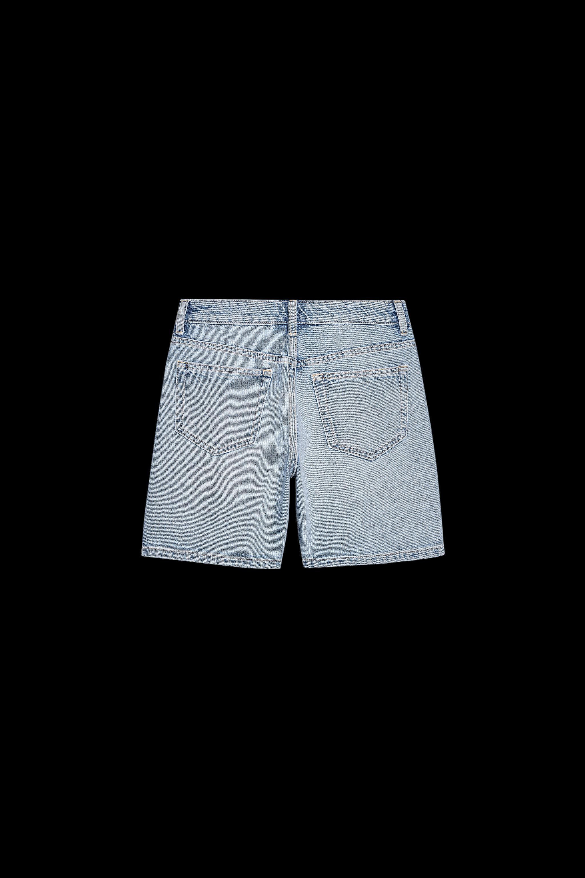 TRF MID-RISE DENIM BERMUDA SHORTS | Zara UK