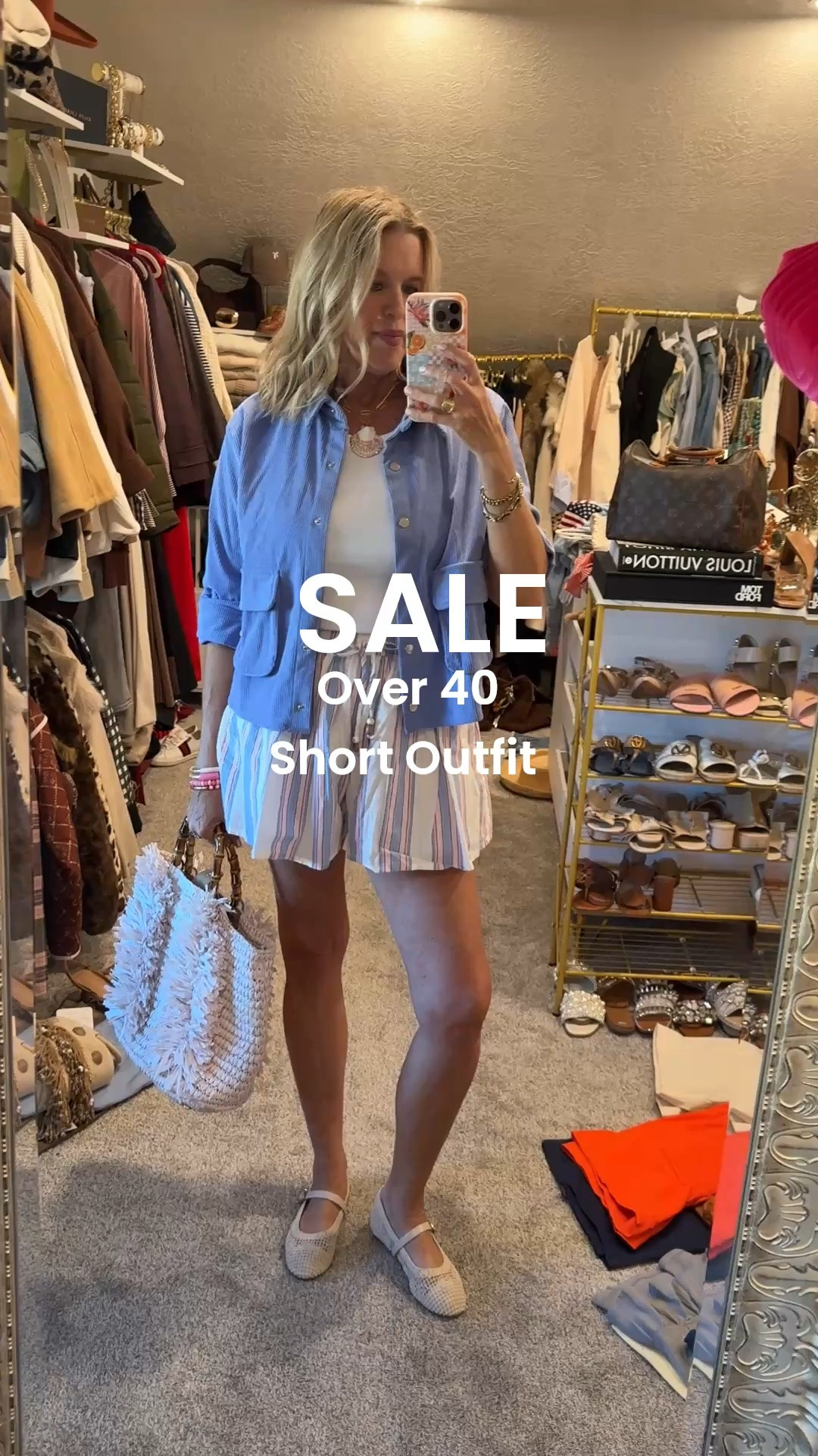 🚨SALE

Over 40  -Short outfit inspo

Major Sale🚨🚨

-Old navy striped fully line shorts , with elastic waist and draw string with pockets  tts 
🚨On major sale 

-Classic tank made in California and 💯 cotton.. so good and my favorite.. tanks/tees/long sleeve/ 

- corduroy crop light weight jacket- Amazon on sale 
Comes in several colors

-Amazon find- lace/cream Mary Janes  shoes - tts 
So very cute with shorts/skirts cropped pants and jeans 

Straw bag with bamboo handles in blush pink… older bag by Chicos  linked similar

#LTKgrwm #LTKootd #LTKSaleAlert