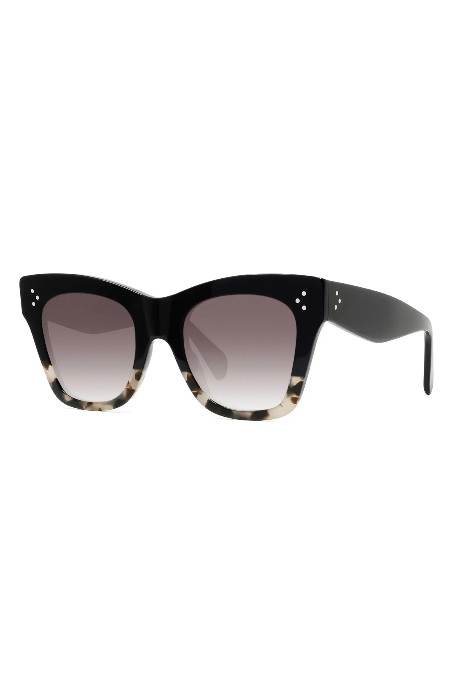 50mm Gradient Bold 3 Dot Cat Eye Sunglasses | Nordstrom