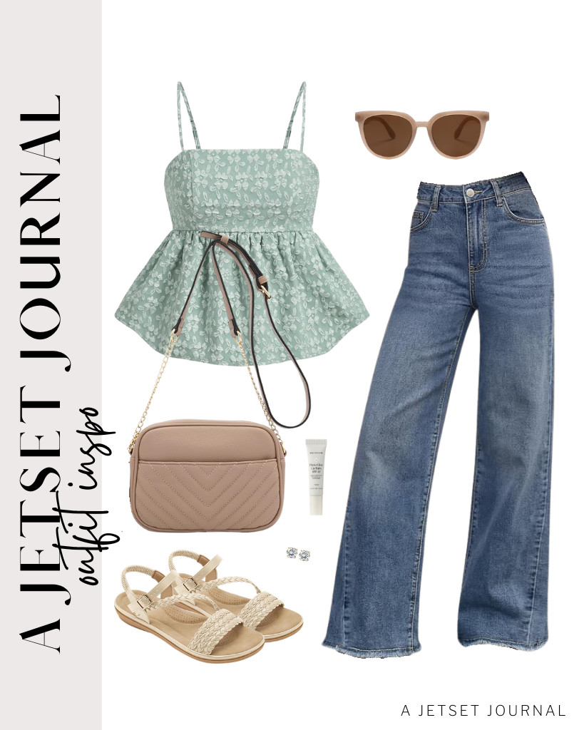 Our final look is a peplum top paired with Trendy Queen’s wide-leg jeans. I also found this Chevron crossbody bag and dressy sandals that go well with the look. To add style, you can use SOJOS polarized sunglasses and a pair of stud earrings.

#LTKSeasonal #LTKSaleAlert #LTKTravel 

 