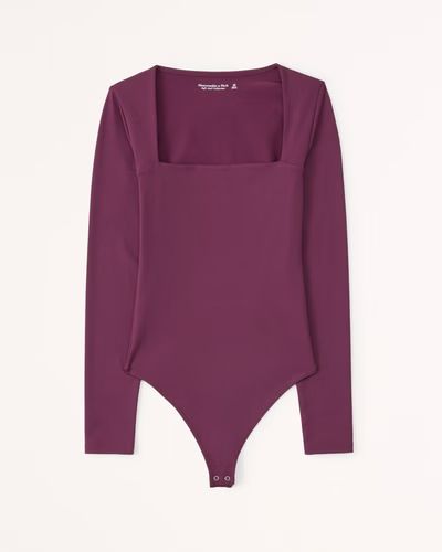 Long-Sleeve Seamless Fabric Squareneck Bodysuit | Abercrombie & Fitch (US)