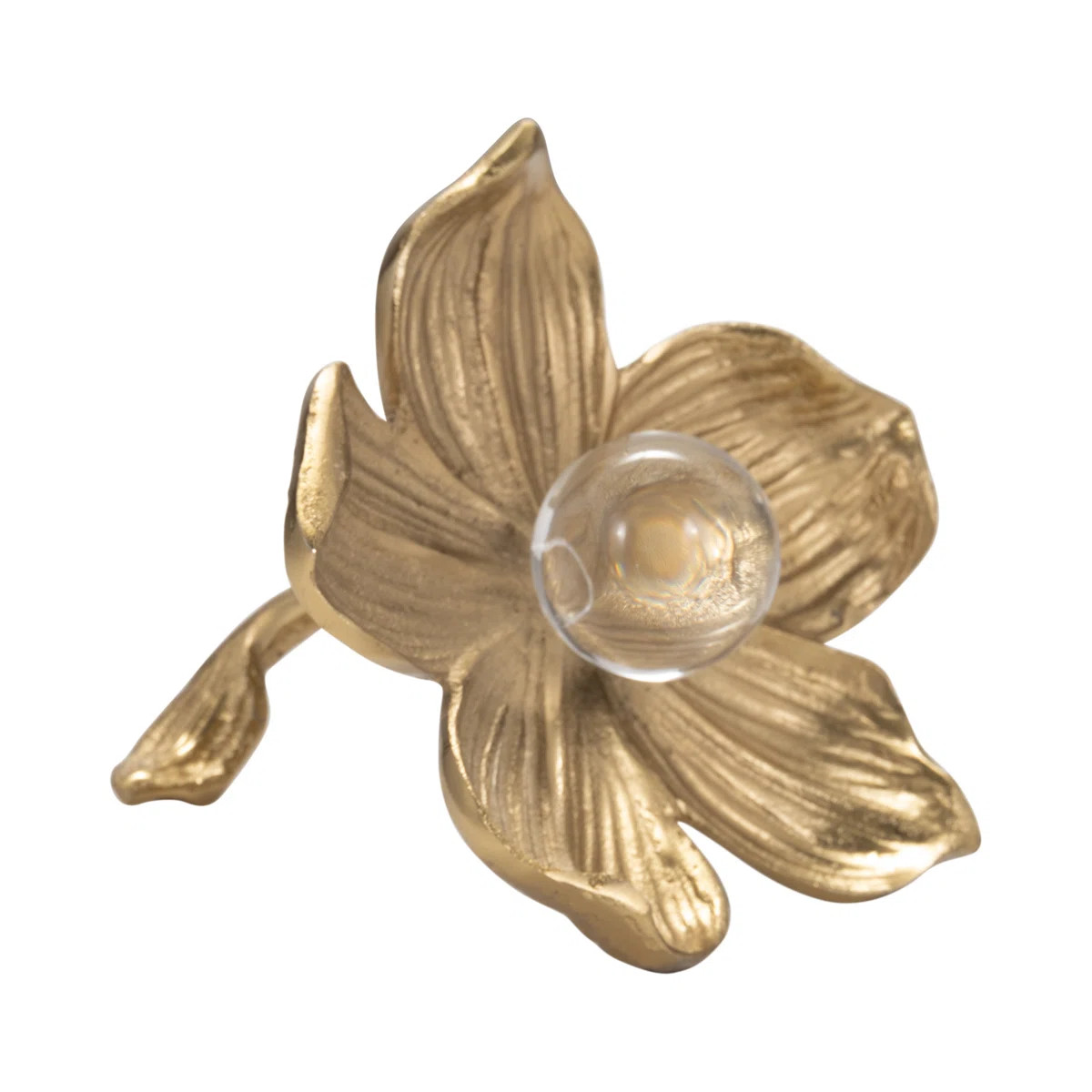 House of Hampton® 7" Rommie Gold Flower, Aluminum, Gold, A Great Addition And Decoration For Upscale Hotels And Offices | Wayfair North America
