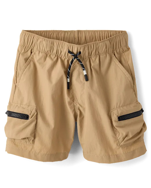 Boys Pull On Zip Cargo Shorts - brown | The Children's Place