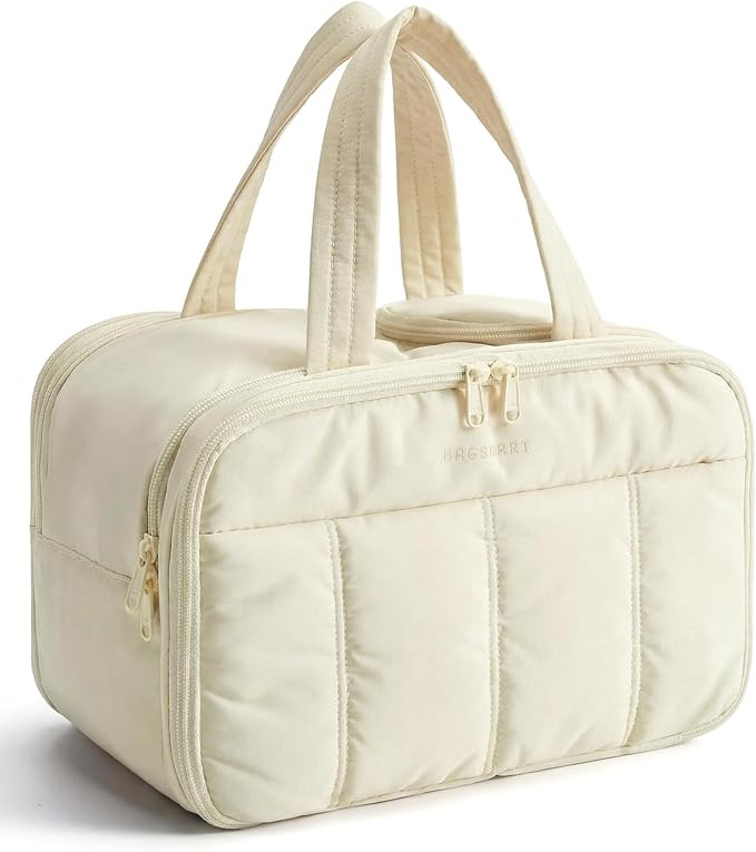 BAGSMART Travel Toiletry Bag, Puffy Large Toiletry Bag for Women, Lightweight Cosmetic Makeup Bag... | Amazon (US)