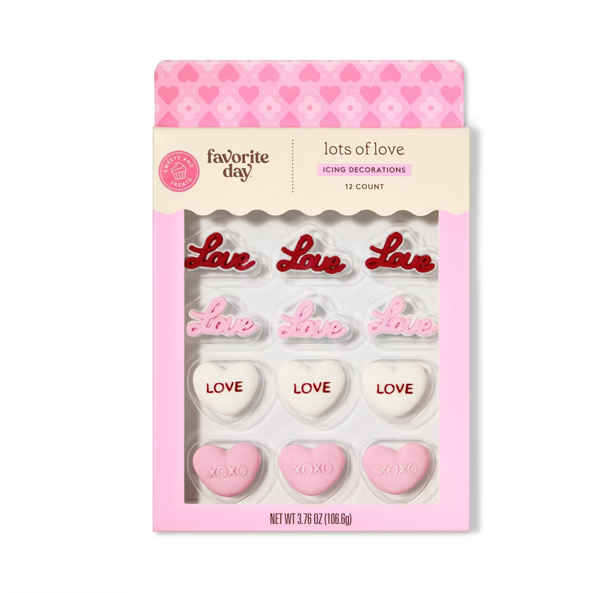 Valentine's Love 2D Icing Decorations - 3.76oz / 12ct - Favorite Day™ | Target