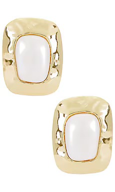 petit moments Giovana Stud Earrings in Pearl & Gold from Revolve.com | Revolve Clothing (Global)