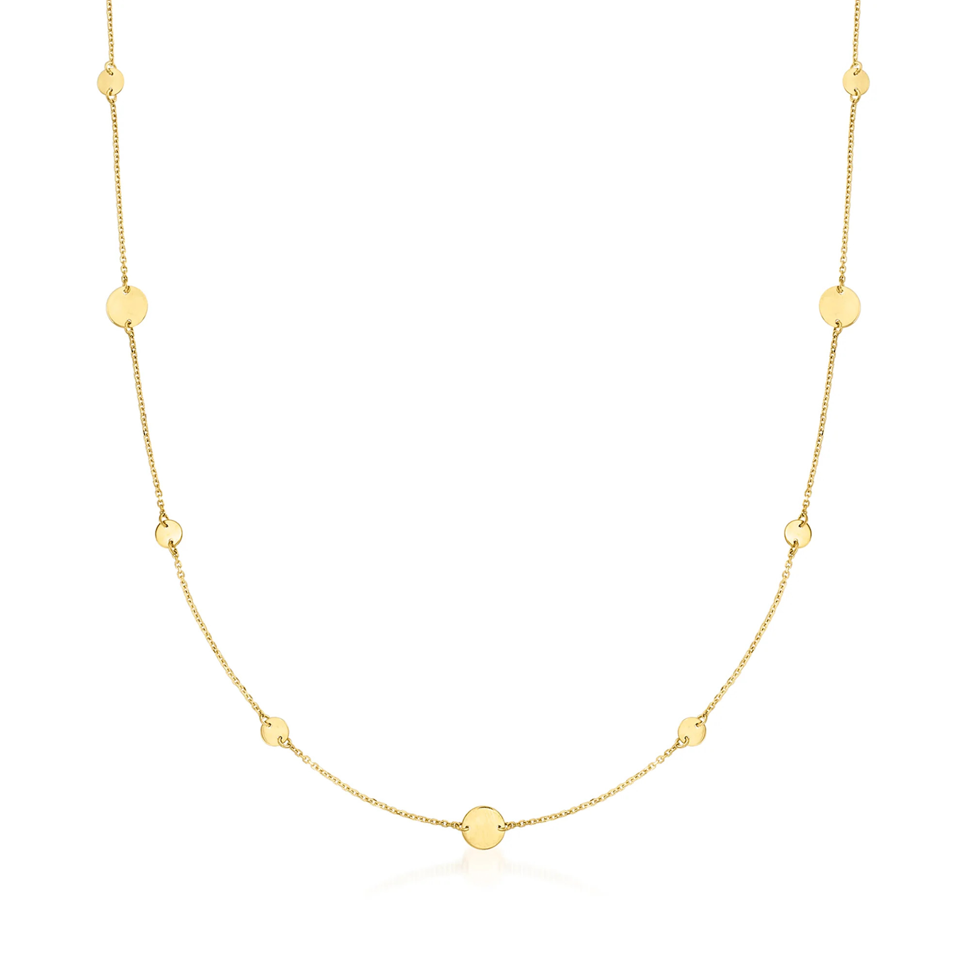 Ross-Simons Italian 14kt Yellow Gold Disc Station Necklace | Shop Simon
