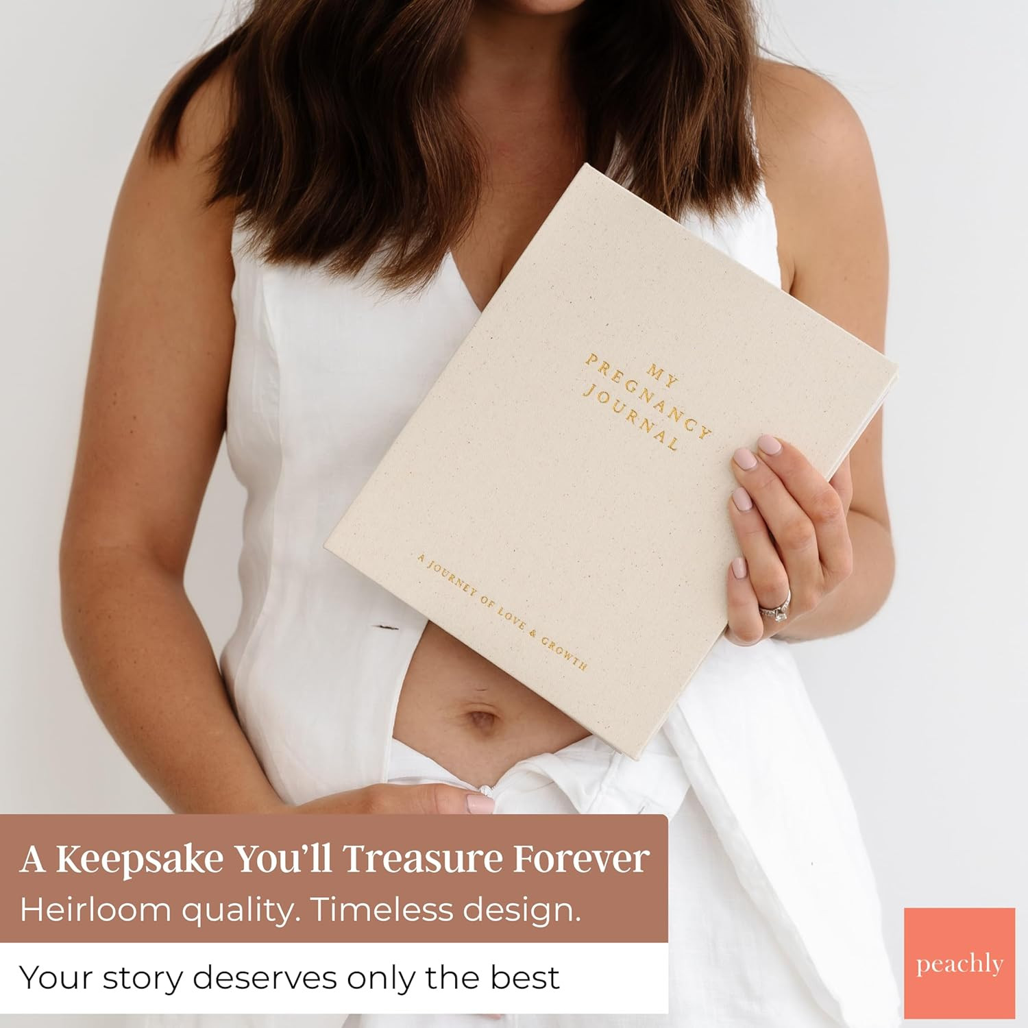 Peachly Pregnancy Journal - Linen Pregnancy Book to Capture Every Milestone - Pregnancy Must Have... | Amazon (US)