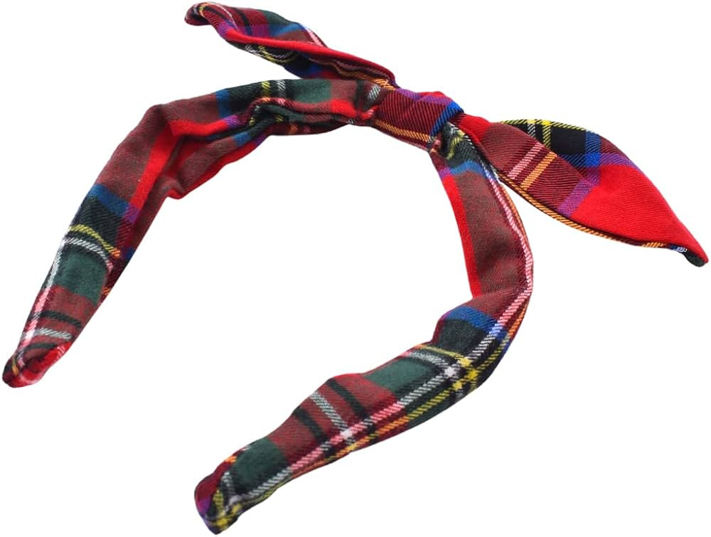 Bellefixe Christmas Mini Bow Headband for Girls & Toddlers - Tartan Plaid (Cinnamon Spice) | Amazon (US)