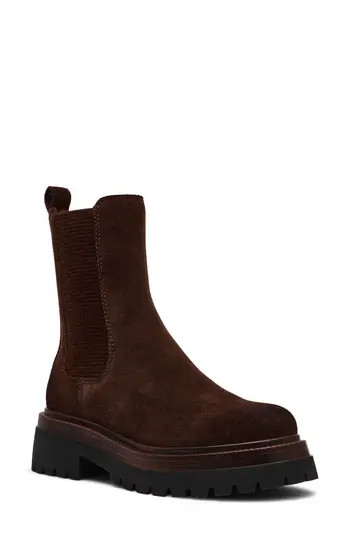 Steve Madden Blitzen Platform Chelsea Boot in Brown Suede at Nordstrom Rack, Size 6 | Nordstrom Rack