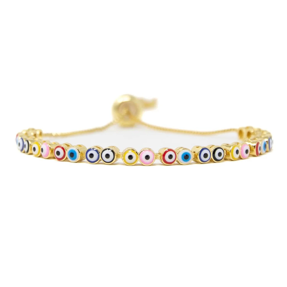 Rainbow Evil Eye Adjustable Bracelet | Allie + Bess