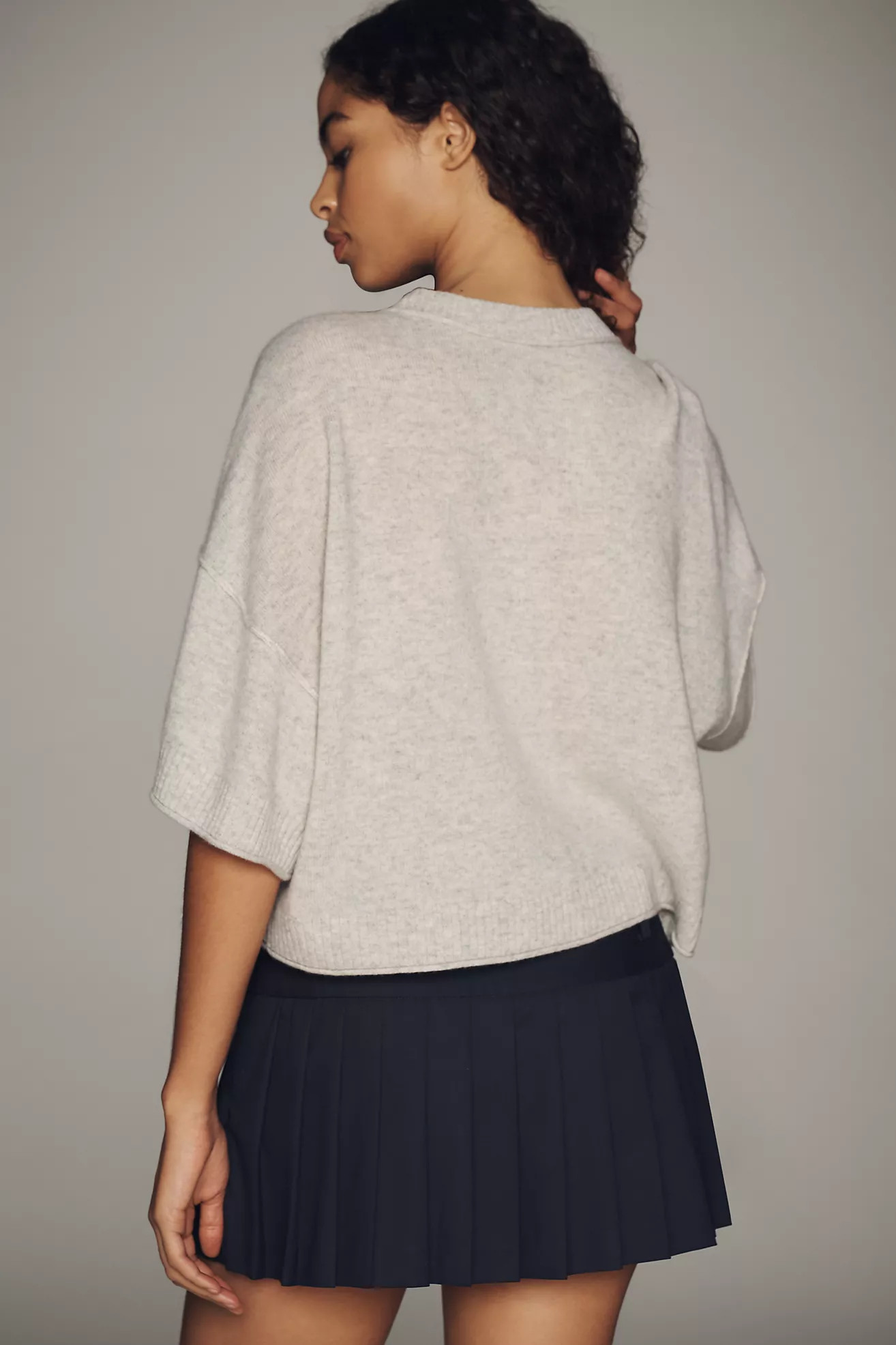 The Goldie Crew-Neck Cashmere Cardigan Sweater | Anthropologie (US)