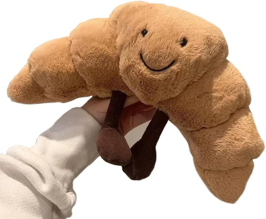 WeightedPlush 9" Croissant Plush Cute Smile Croissant Bread Pillow Stuffed Animals Funny Soft Foo... | Amazon (US)