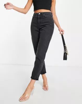 Topshop mom jeans in washed black | ASOS (Global)