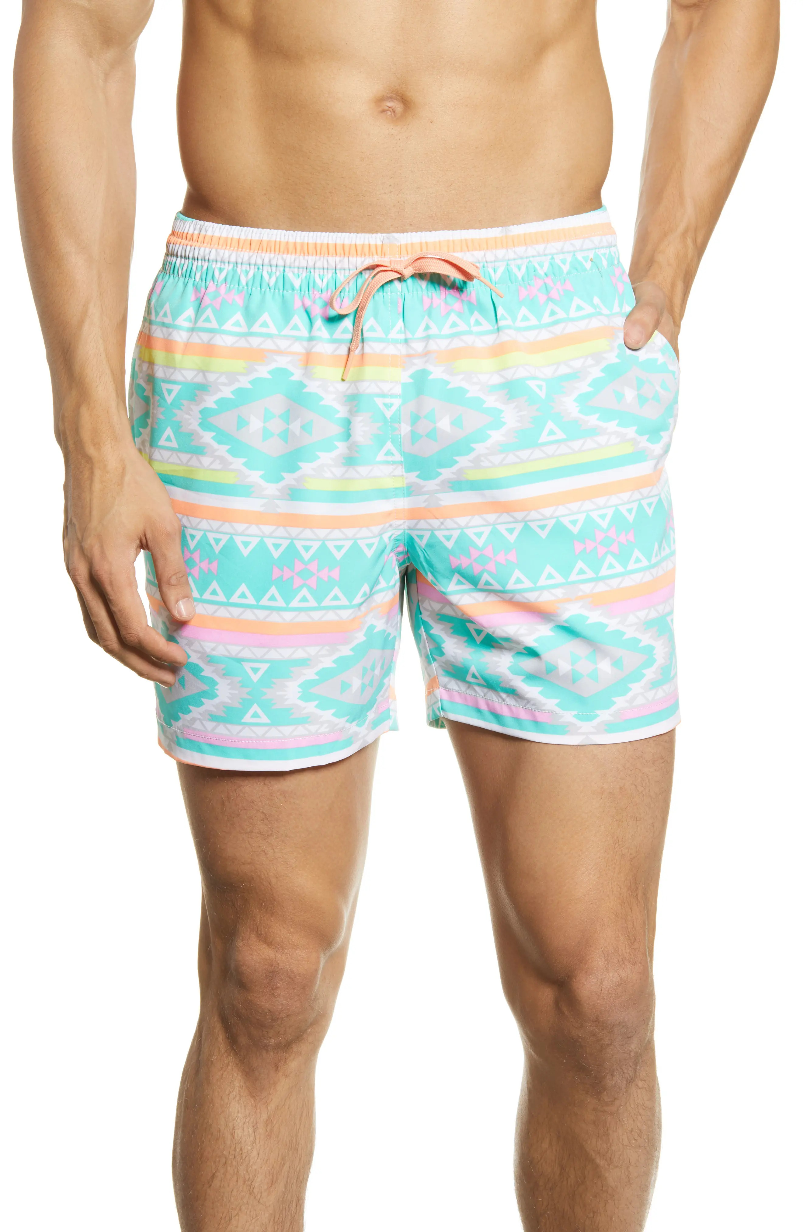 Men's Chubbies The En Fuegos 5.5-Inch Swim Trunks, Size Large - Green | Nordstrom