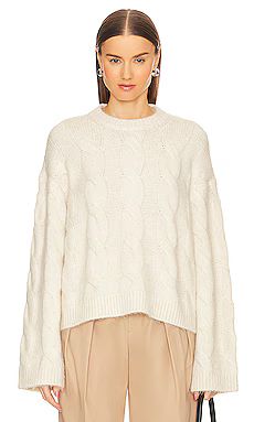 L'Academie Adria Cable Sweater in Ivory from Revolve.com | Revolve Clothing (Global)