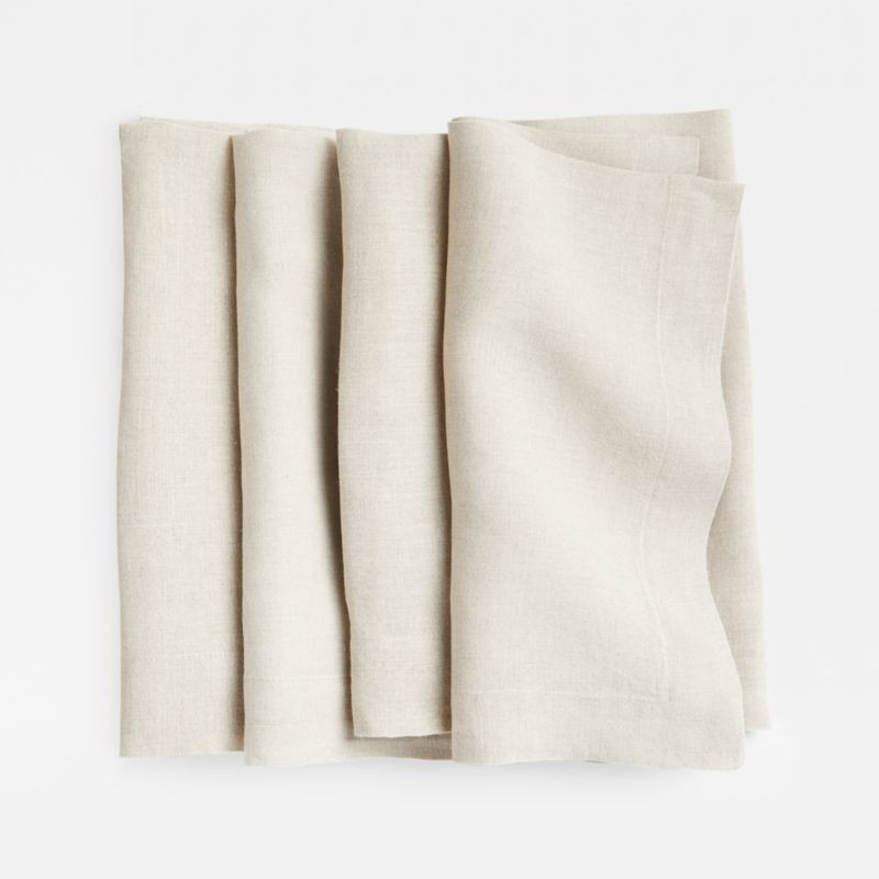 Marin Natural European Flax -Certified Linen Napkin, Set of 4 + Reviews | Crate & Barrel | Crate & Barrel