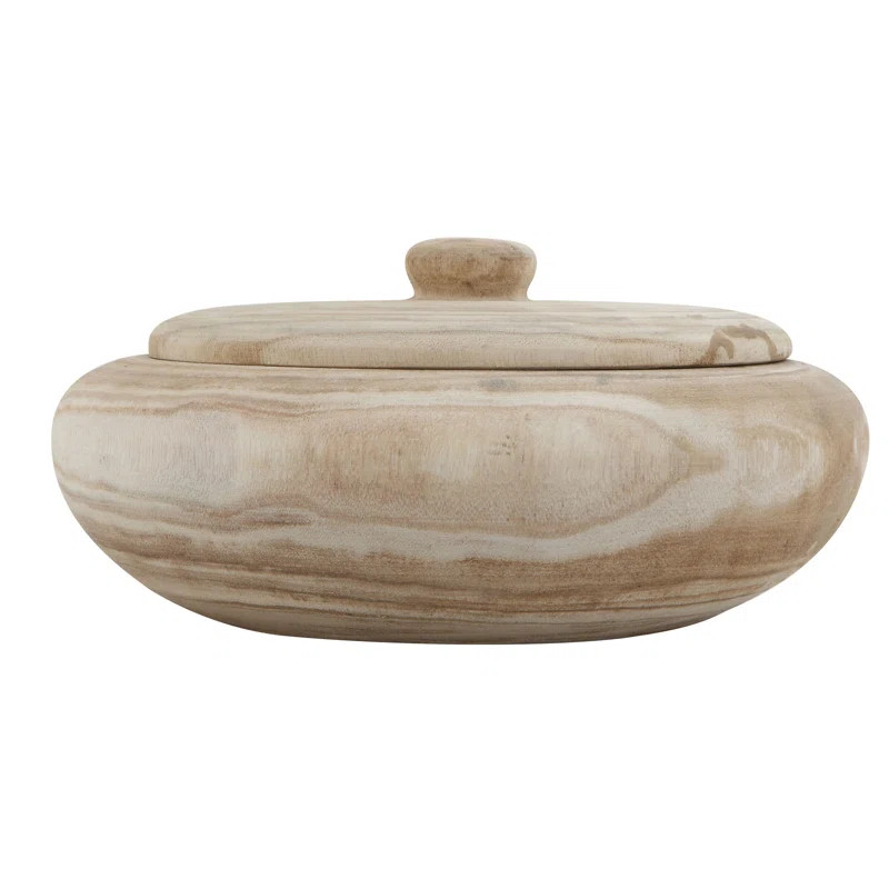 Decorative Paulownia Wood Storage Jar | Wayfair North America