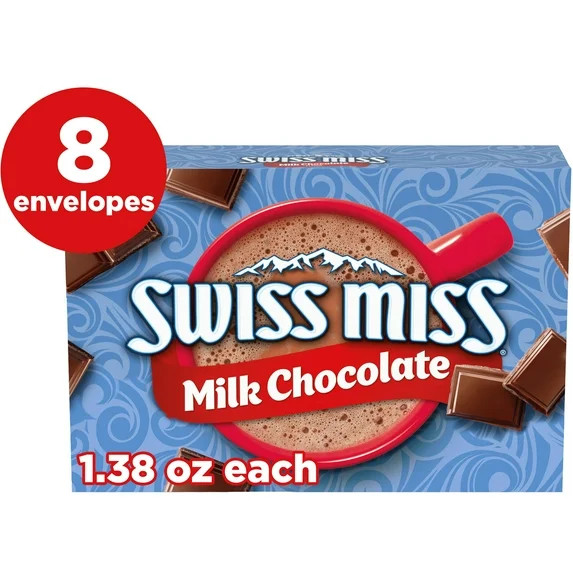 Swiss Miss Milk Chocolate Flavored Hot Cocoa Mix, 1.38 oz., 8-Count Envelopes | Walmart (US)