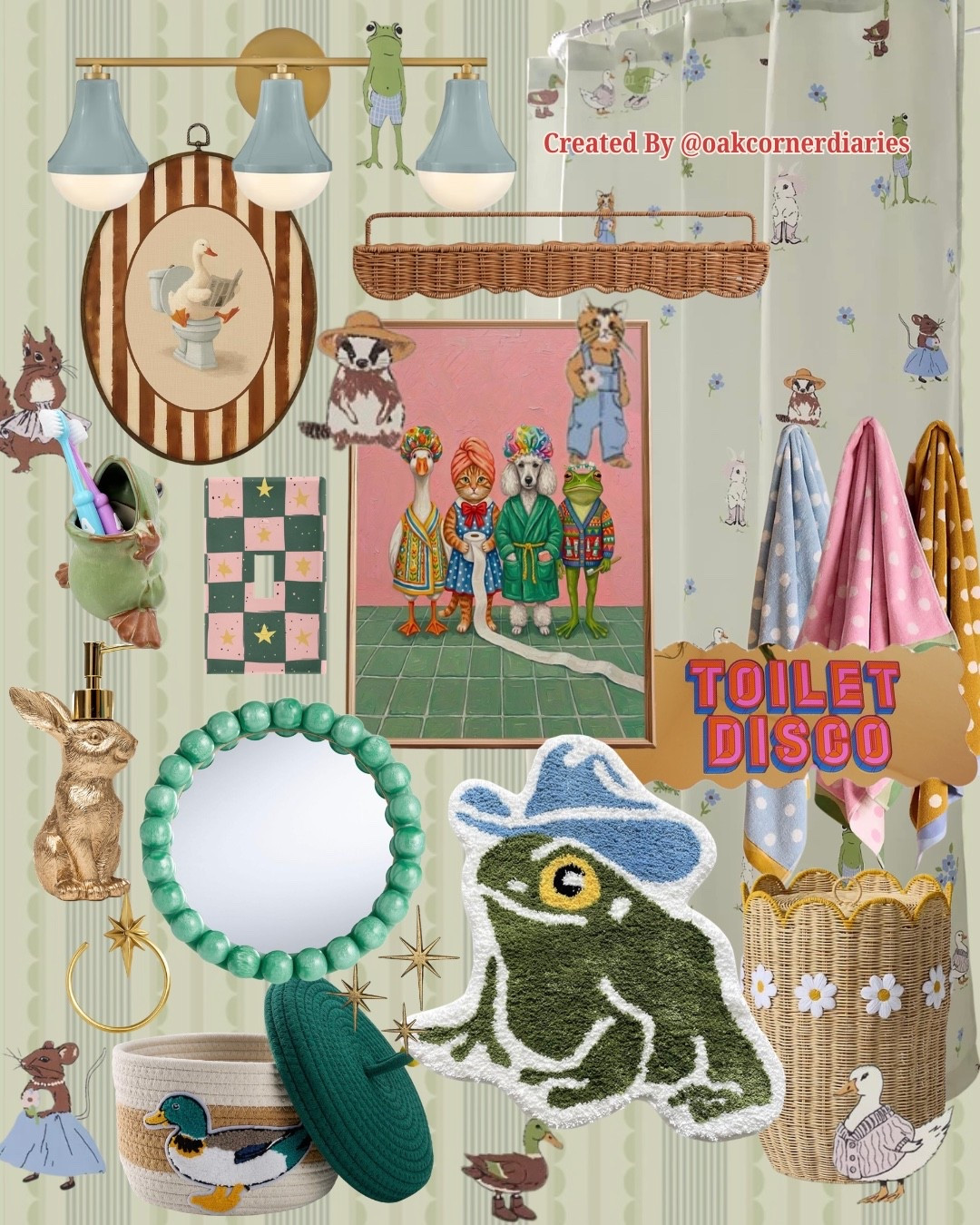 @urbanoutfitters-eu whimsical themed bathroom inspired by their Party Animals Patterned Shower Curtain. Bathroom decor perfect for a whimsy themed kids’ bathroom. #whimsy #bathroomdecor #themed #homedecor

#LTKKids #LTKHome