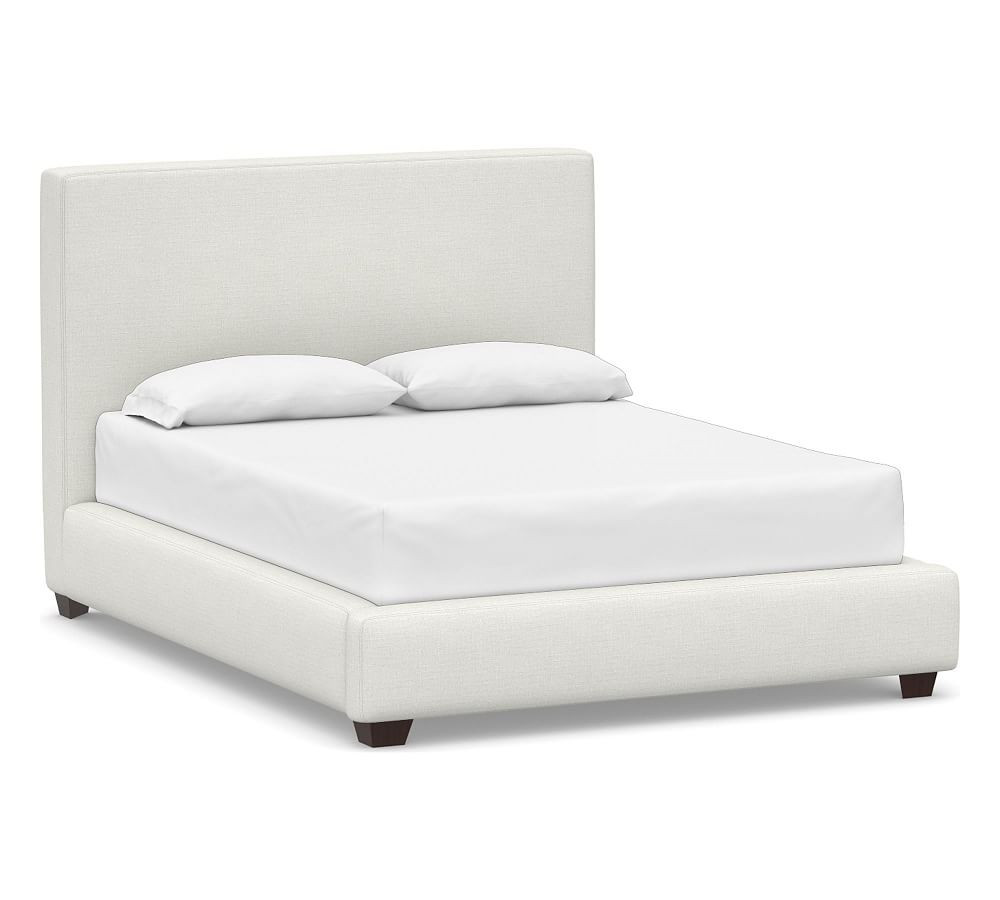 Big Sur Upholstered Bed, King, Basketweave Slub Ivory | Pottery Barn (US)