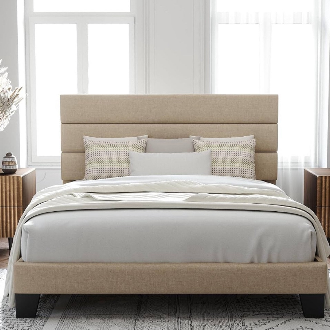 This queen platform bed frame centers your room but neutrally. 

#bedframe #bedroom #home #amazon 

#LTKHome #LTKStyleTip #LTKCyberWeek