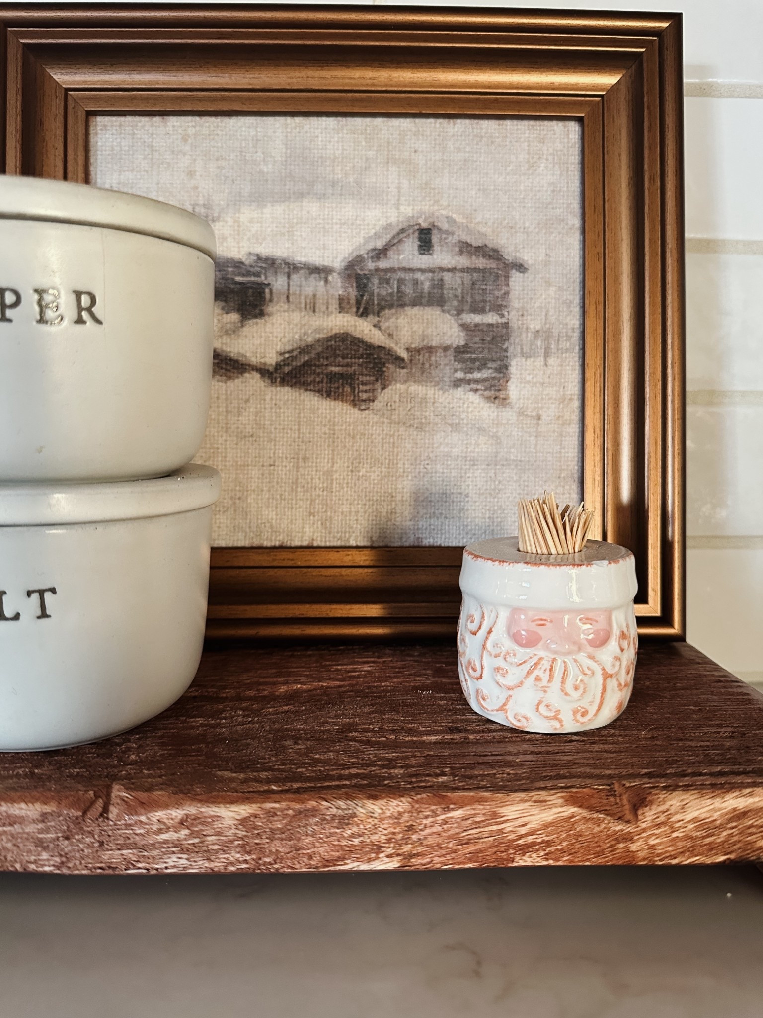 Winter art, Santa toothpick holder, mango wood McGee & co riser 

#LTKHoliday #LTKHome #LTKSeasonal