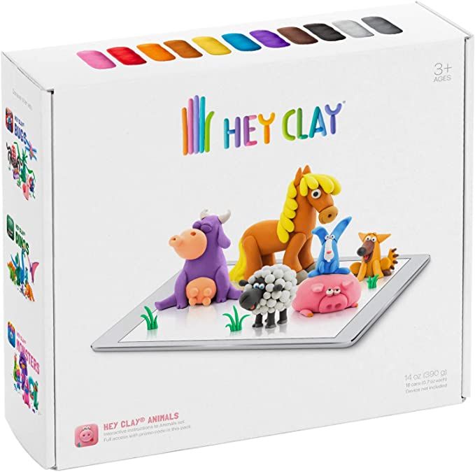 Hey Clay Animals - Colorful Kids Modeling Air-Dry Clay, 18 Cans with Fun Interactive App | Amazon (US)
