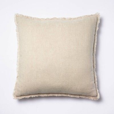 Linen Throw Pillow with Contrast Frayed Edges - Threshold™ designed with Studio McGee | Target