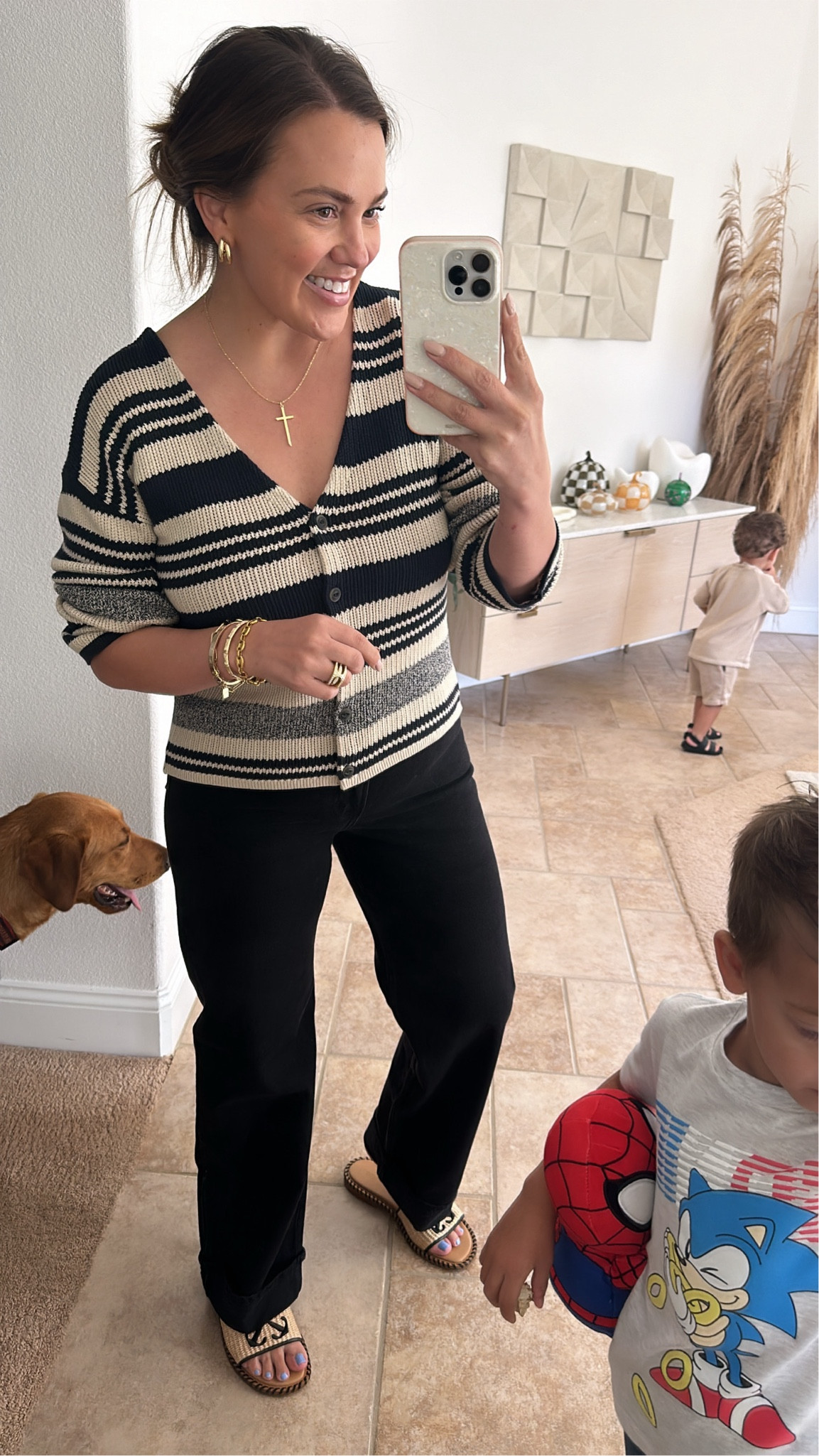 family dinner outfit. use code DENIMAF - code is stackable! size 29 in jeans and L in sweater 

#LTKSeasonal #LTKxAF #LTKMidsize