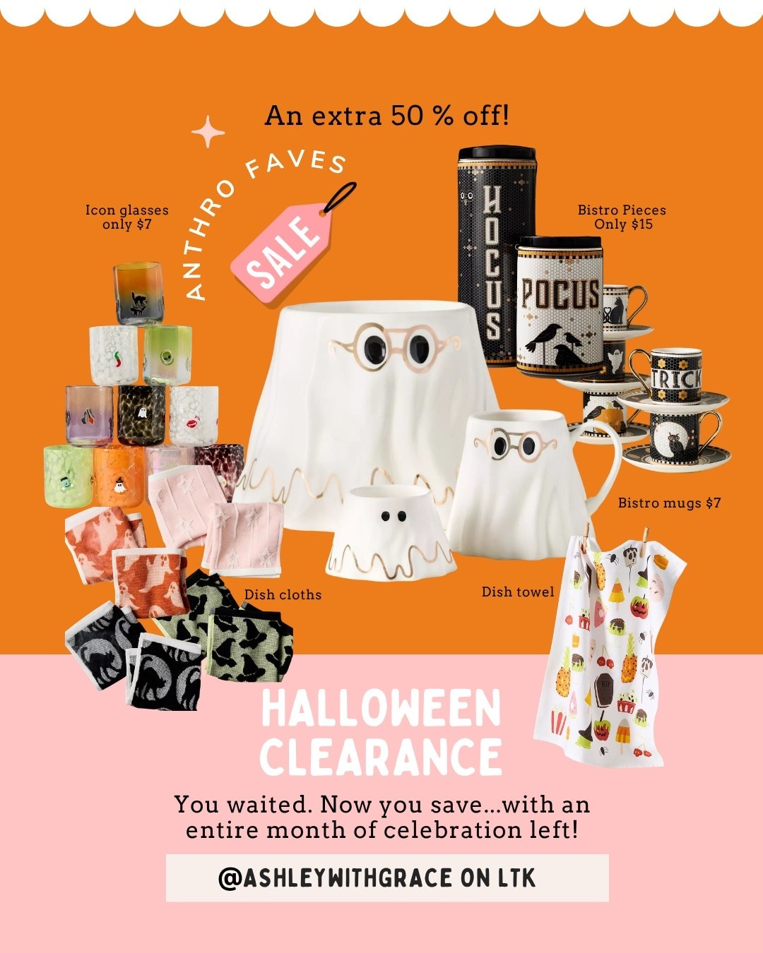 Celebrate Halloween at Anthro with the entire month of October still left! An extra 50 percent off clearance now!