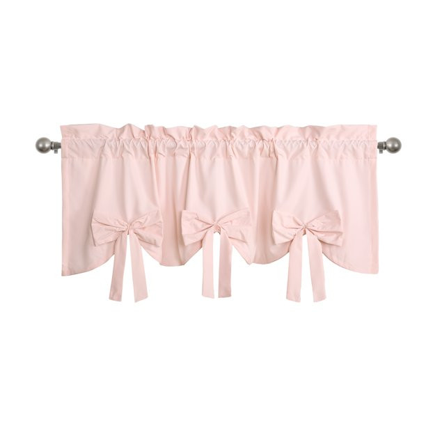 Lush Decor Melody Bow 18" x 52" + 2" Header Textured Blush 100% Polyester 3" Rod Pocket Single Va... | Walmart (US)