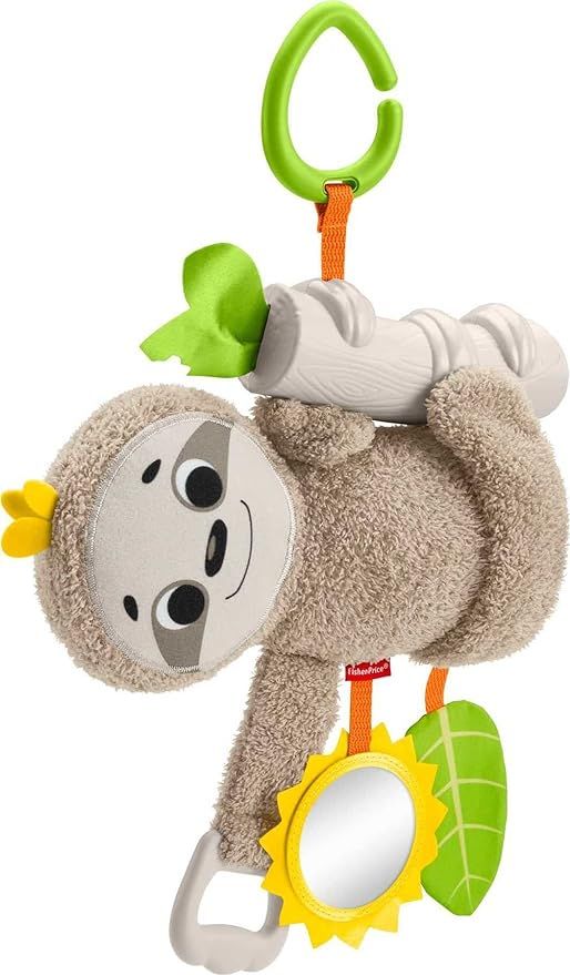 Fisher-Price Slow Much Fun Stroller Sloth, Take-Along Baby Toy | Amazon (US)