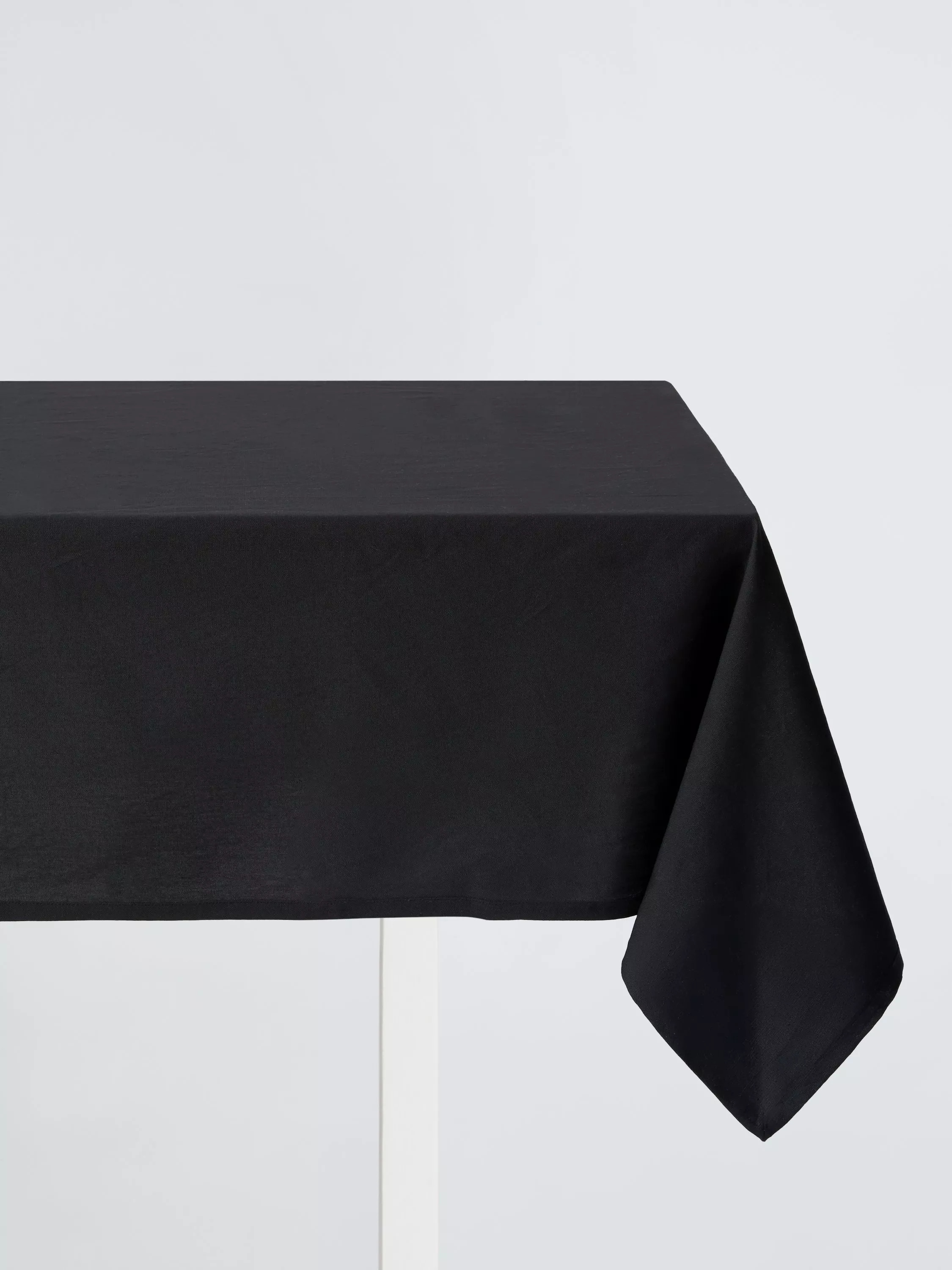 John Lewis Plain Cotton Tablecloth, 250 x 160cm, Black | John Lewis (UK)