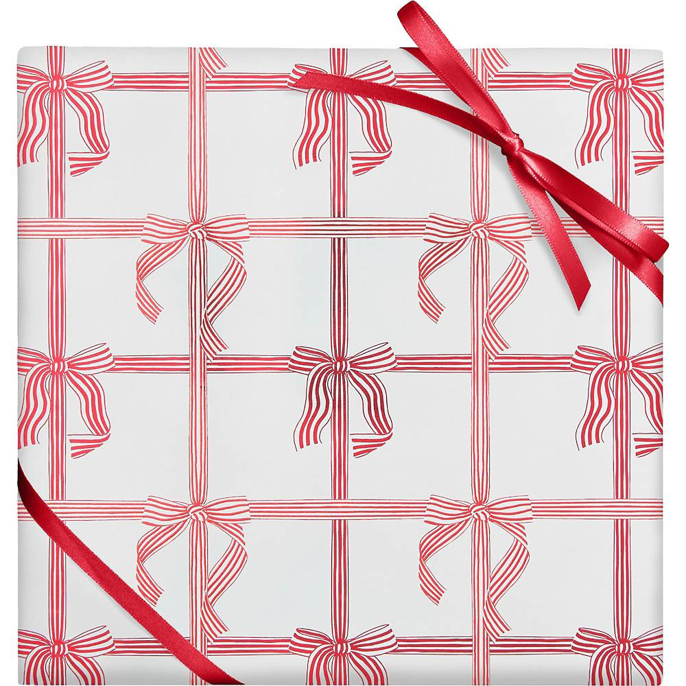 Peppermint Stripe Bows Wrapping Paper | Paper Source | Paper Source