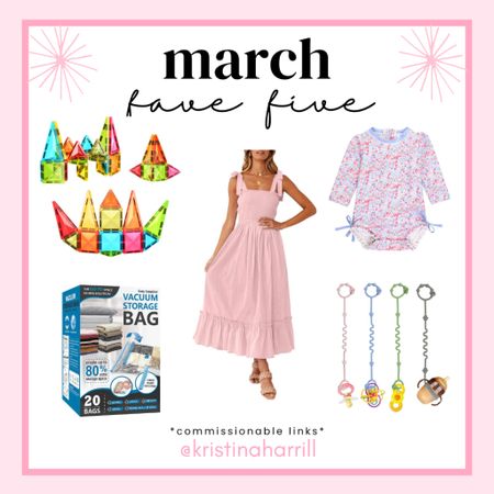 my favorite products for March are linked below!

mom outfit | kids travel STEM toy | baby toy strap | home storage | baby and toddler swimwear 

#LTKhome #LTKkids #LTKfindsunder50