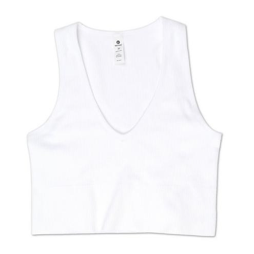 Women's Active Crop Tank Top - White-White-1394982669310   | Burkes Outlet | bealls