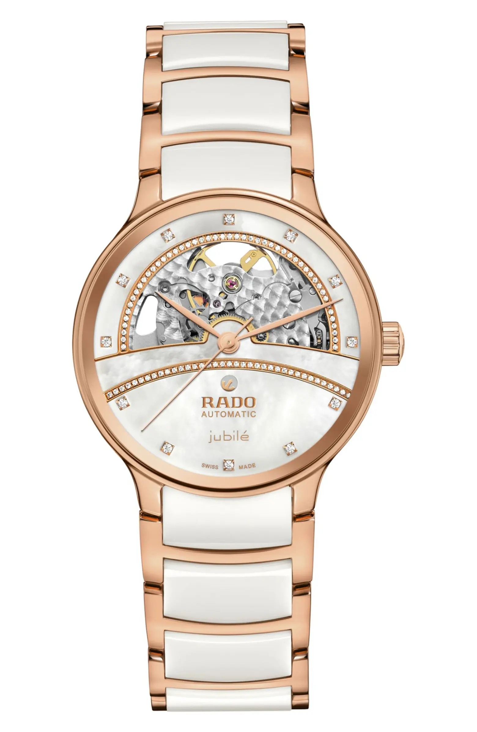 RADO Centrix Open Heart Superjubile Diamond Bracelet Watch, 35mm | Nordstrom | Nordstrom