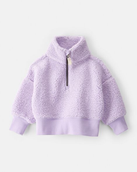 Baby Girl Quarter-Zip Pullover Sweatshirt - Purple | Carter's Inc
