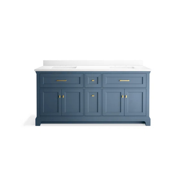 Charlemont 60 In. Bathroom Vanity Cabinet With Sinks And Quartz Top | Perigold