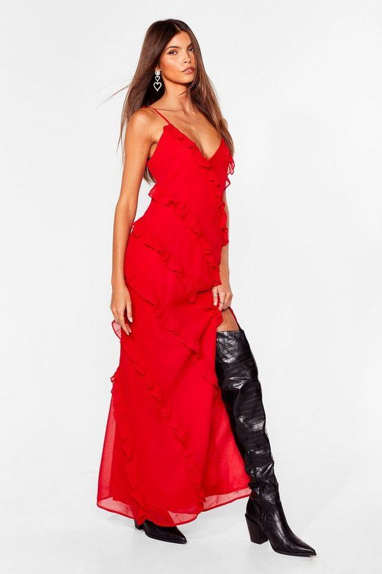 She Frill Be Loved Chiffon Maxi Dress | Nasty Gal (US)